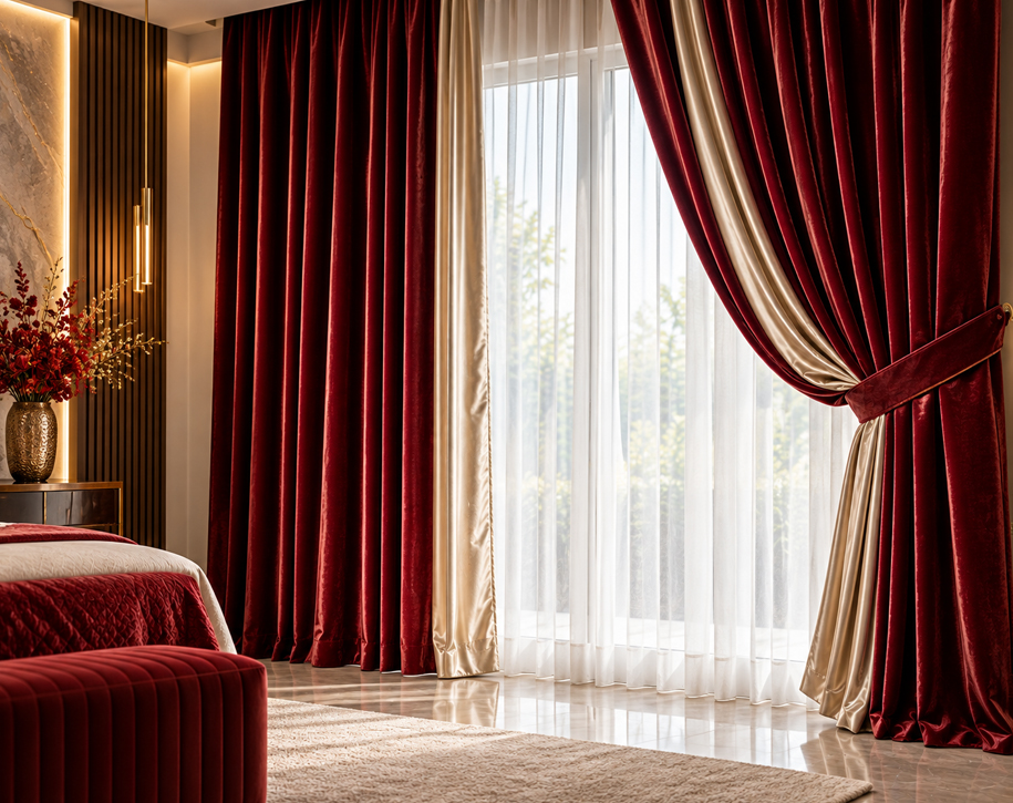 Velvet and Satin Curtains in Peelamedu